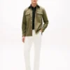 Camicia oversize in twill fiammato