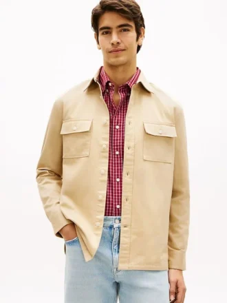 Camicia oversize in twill fiammato, vestibilità regolare Camicia oversize in twill fiammato, vestibilità regolare