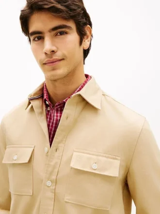 Camicia oversize in twill fiammato, vestibilità regolare Camicia oversize in twill fiammato, vestibilità regolare