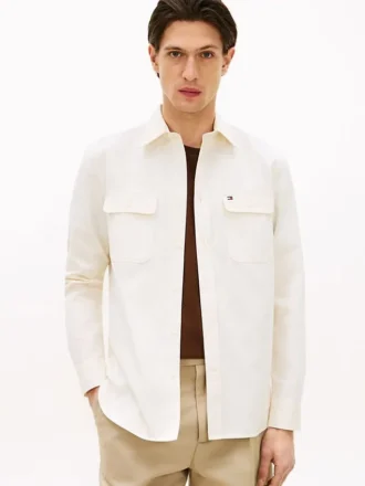 Camicia oversize in twill spazzolato, vestibilità regolare