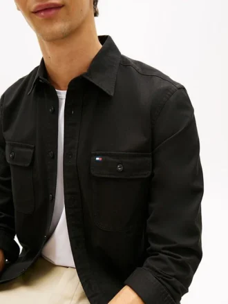 Camicia oversize in twill spazzolato, vestibilità regolare