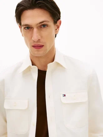 Camicia oversize in twill spazzolato, vestibilità regolare