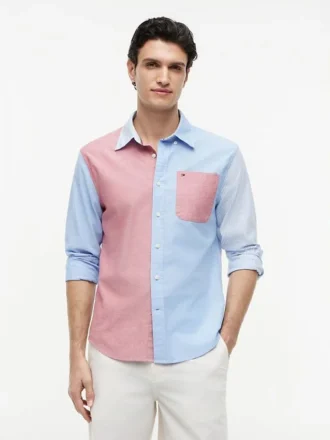 Camicia Oxford a blocchi di colore, vestibilità regolare