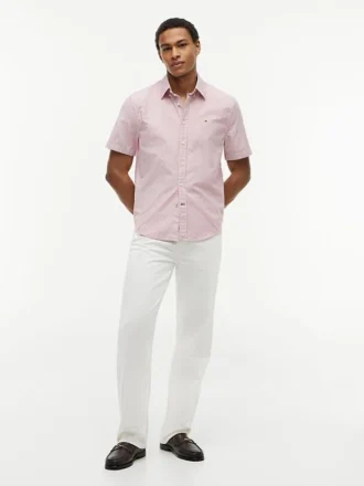 Camicia Oxford a righe a maniche corte