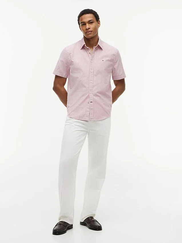Camicia Oxford a righe a maniche corte Camicia Oxford a righe a maniche corte