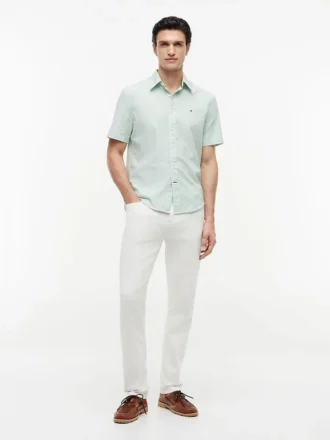 Camicia Oxford a righe a maniche corte