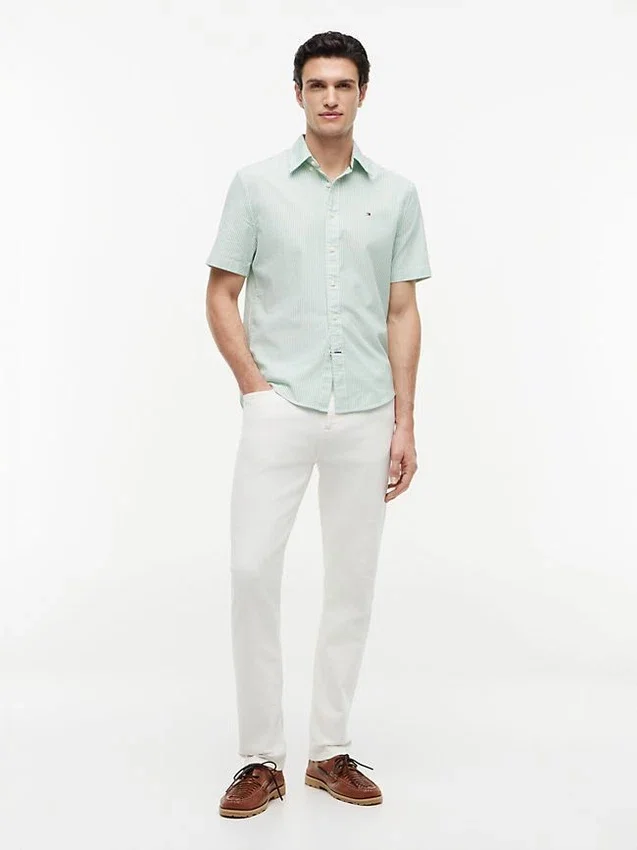 Camicia Oxford a righe a maniche corte Camicia Oxford a righe a maniche corte