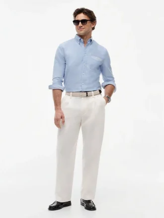 Camicia Oxford a righe con taschino, vestibilità regolare