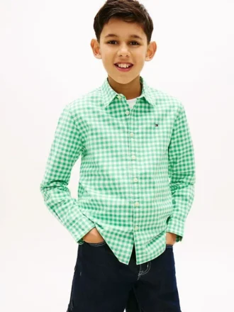 Camicia Oxford elasticizzata a quadretti per bambini