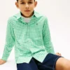 Camicia Oxford elasticizzata a quadretti per bambini Camicia Oxford elasticizzata a quadretti per bambini