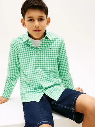 Camicia Oxford elasticizzata a quadretti per bambini