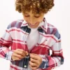 Camicia Oxford elasticizzata a quadri per bambini Camicia Oxford elasticizzata a quadri per bambini