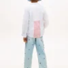 Camicia Oxford elasticizzata a righe miste per bambini Camicia Oxford elasticizzata a righe miste per bambini
