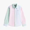 Camicia Oxford elasticizzata a righe miste per bambini