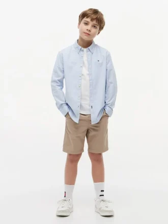 Camicia Oxford elasticizzata a righe per bambini