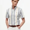 Camicia Oxford elasticizzata a righe Regular Fit