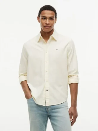 Camicia Oxford elasticizzata a righe, vestibilità regolare