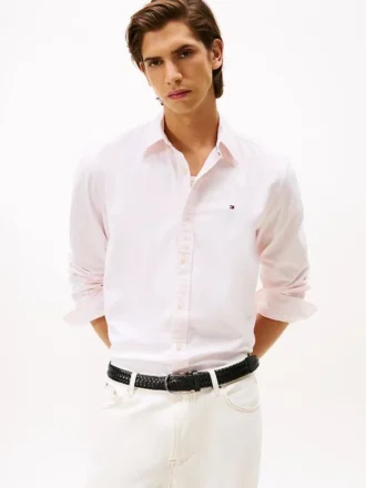 Camicia Oxford elasticizzata a righe, vestibilità regolare