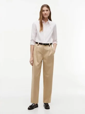 Camicia Oxford elasticizzata a righe, vestibilità regolare