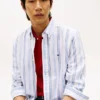Camicia Oxford elasticizzata a righe, vestibilità regolare Camicia Oxford elasticizzata a righe, vestibilità regolare