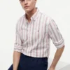 Camicia Oxford elasticizzata a righe, vestibilità regolare