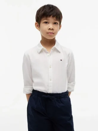 Camicia per bambini in misto lino e cotone