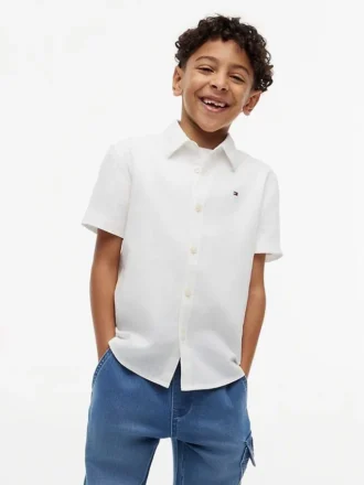Camicia per bambini in misto lino e cotone