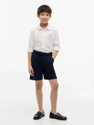 Camicia per bambini in misto lino e cotone