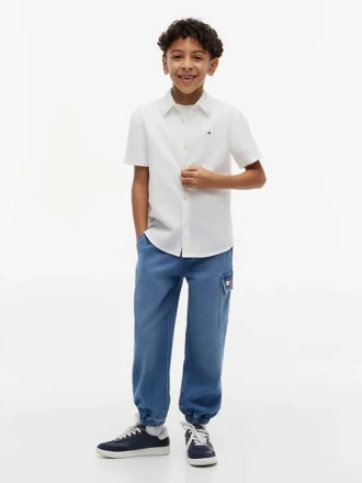 Camicia per bambini in misto lino e cotone