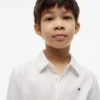Camicia per bambini in misto lino e cotone