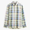 Camicia Regular in misto lino a quadri Madras Camicia Regular in misto lino a quadri Madras