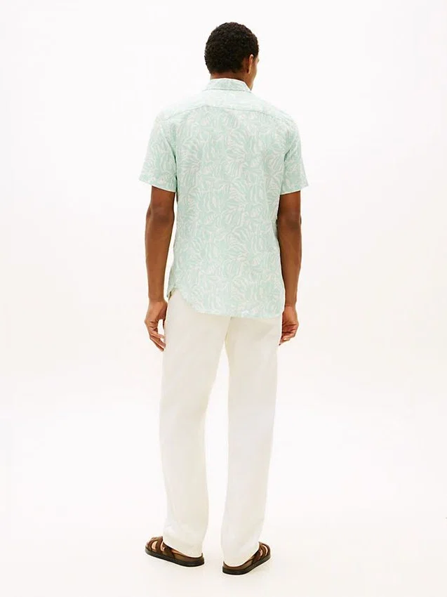 Camicia stampata in misto cotone e lino Camicia stampata in misto cotone e lino