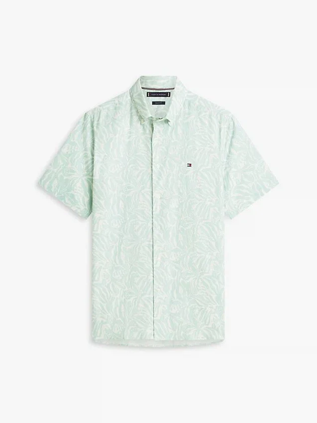 Camicia stampata in misto cotone e lino Camicia stampata in misto cotone e lino