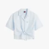 Camicia Tommy Jeans in misto lino con lacci sul davanti Camicia Tommy Jeans in misto lino con lacci sul davanti