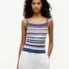 Canotta a righe con maglia a trecce Canotta a righe con maglia a trecce