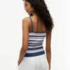 Canotta a righe con maglia a trecce Canotta a righe con maglia a trecce