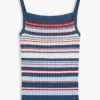 Canotta a righe con maglia a trecce Canotta a righe con maglia a trecce
