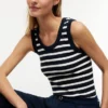 Canotta a righe in maglia a costine Canotta a righe in maglia a costine