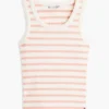 Canotta a righe in maglia a costine Canotta a righe in maglia a costine