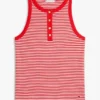 Canotta Henley a righe con bottoni dorati Canotta Henley a righe con bottoni dorati