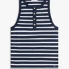 Canotta Henley a righe con bottoni dorati Canotta Henley a righe con bottoni dorati