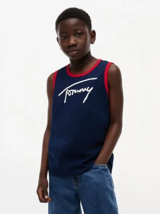 Canotta per bambini con logo Tommy in stile script
