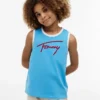 Canotta per bambini con logo Tommy in stile script Canotta per bambini con logo Tommy in stile script