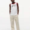 Canotta per bambini con logo Tommy in stile script Canotta per bambini con logo Tommy in stile script
