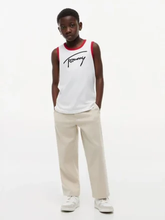 Canotta per bambini con logo Tommy in stile script