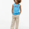 Canotta per bambini con logo Tommy in stile script Canotta per bambini con logo Tommy in stile script