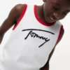 Canotta per bambini con logo Tommy in stile script Canotta per bambini con logo Tommy in stile script
