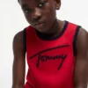Canotta per bambini con logo Tommy in stile script Canotta per bambini con logo Tommy in stile script