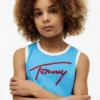 Canotta per bambini con logo Tommy in stile script Canotta per bambini con logo Tommy in stile script