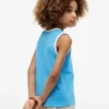 Canotta per bambini con logo Tommy in stile script Canotta per bambini con logo Tommy in stile script